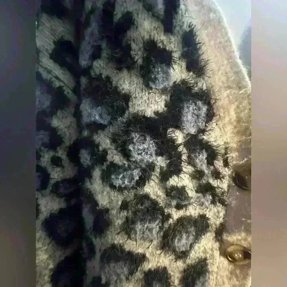 Super Soft Button Front Cardigan Animal Print XL
